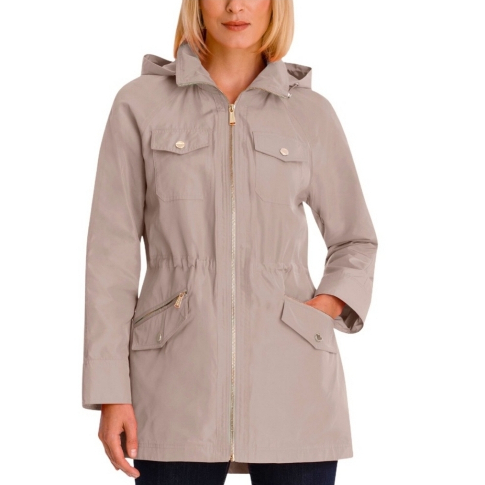 MICHAEL Michael Kors Tan Winter Trench Jacket/Coat With Hood